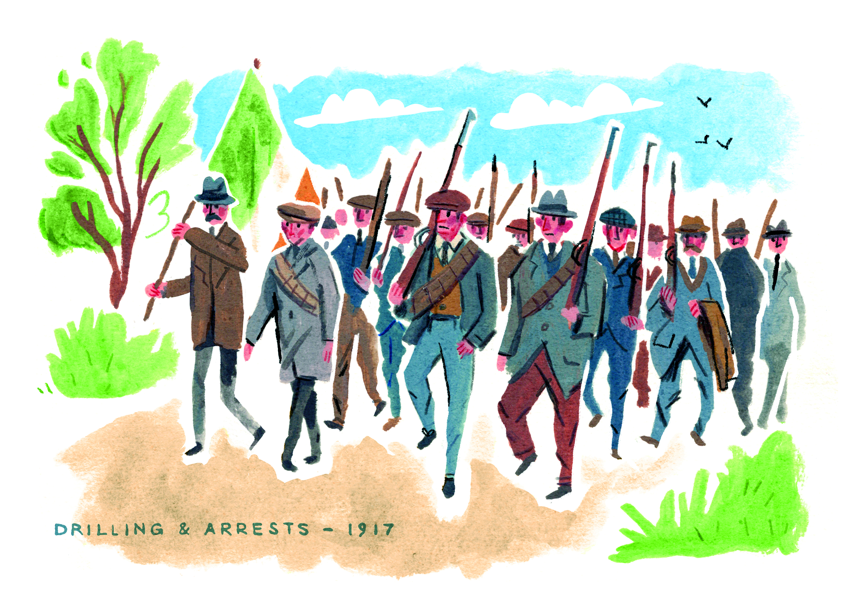 Drilling-and-Arrests-1917-